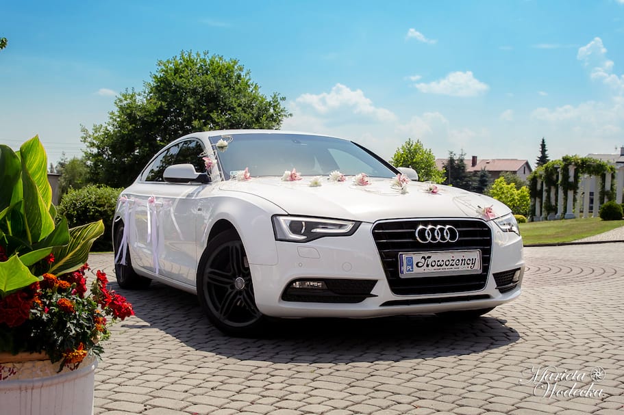 Białe Audi A5 ślub wesele BMW 5 Rybnik Samochody i