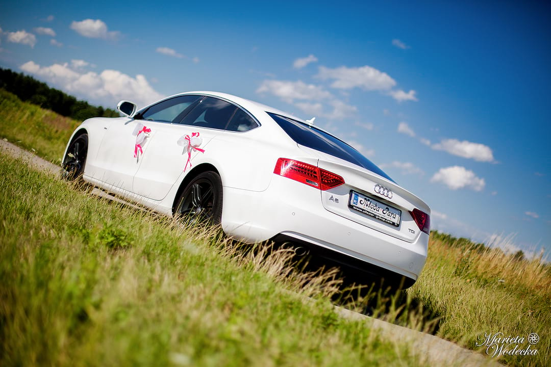 Białe Audi A5 ślub wesele BMW 5 Rybnik Samochody i